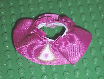 Duplo Wear Cloth Skirt with White Lace, Gold Trim, and Pink Heart Pattern