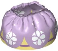 Duplo Wear Cloth Skirt with White Flowers and Bright Light Yellow Underskirt Pattern