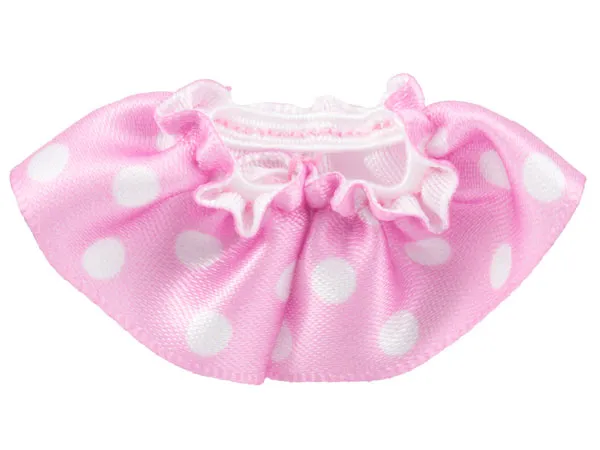 Duplo Wear Cloth Skirt Satin with Large White Polka Dots Pattern, Knee Length (18mm)