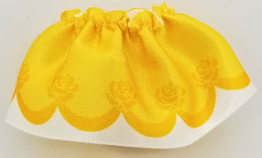 Duplo Wear Cloth Skirt Satin with Yellow Layered Top Skirt and Orange Roses Pattern