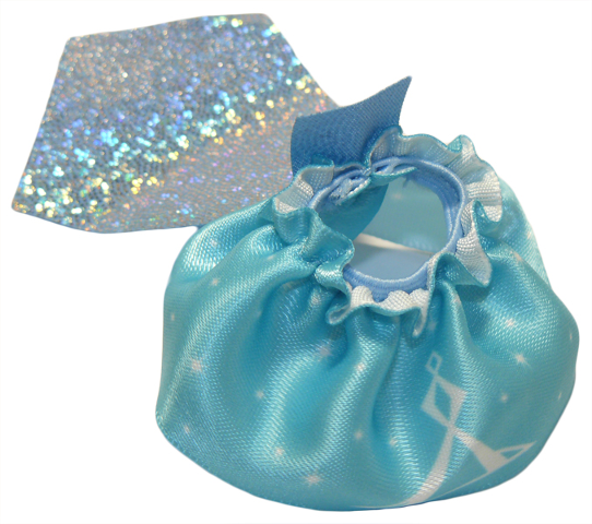 Duplo Wear Cloth Skirt Satin with White Lines and Stars on Medium Azure Background Pattern