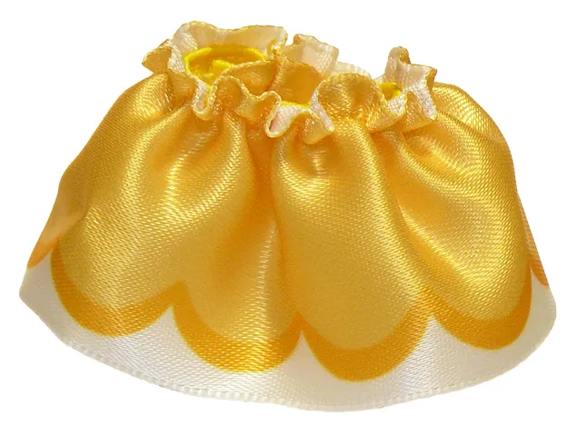 Duplo Wear Cloth Skirt Satin with Bright Light Orange Layered Top Skirt