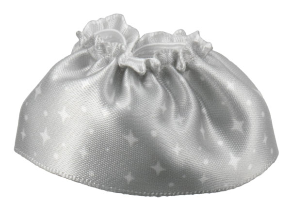 Duplo Wear Cloth Skirt Satin with Sparkles and Dots on Silver Background Pattern