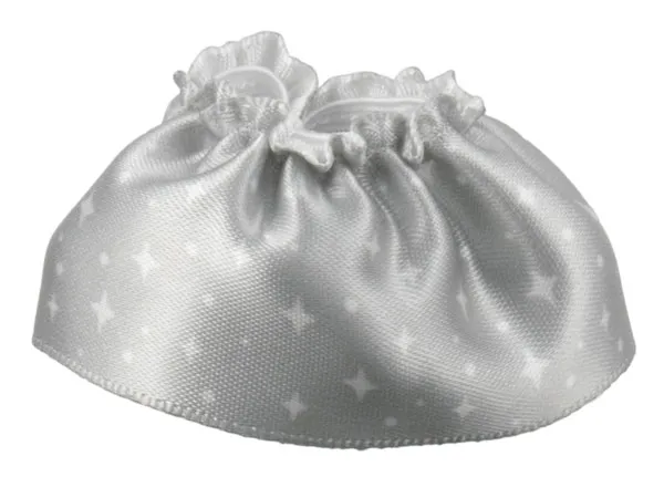 Duplo Wear Cloth Skirt Satin with Sparkles and Dots on Silver Background Pattern