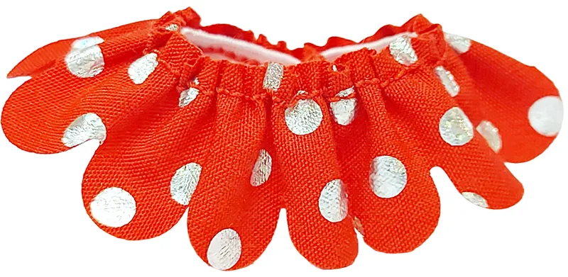 Duplo Wear Cloth Skirt, Child Size, Scalloped with Silver Polka Dots Pattern