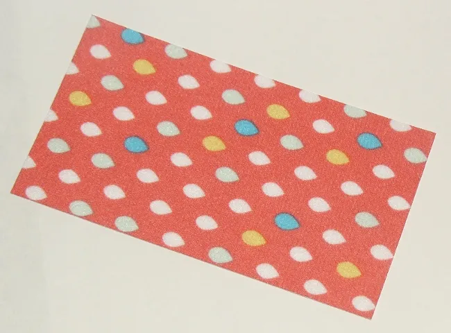 Duplo, Cloth Towel 5 x 9 cm with Blue and Yellow Drops on Coral Background Pattern