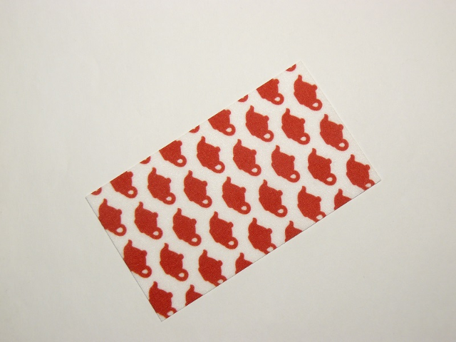 Duplo, Cloth Towel 5 x 9 cm with Red Teapots Pattern