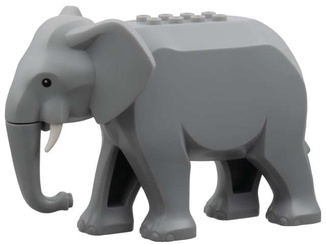 Elephant, Fixed Legs with Short White Tusks