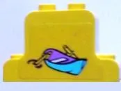 Fabuland Brick, Modified 1 x 4 x 2 Bell Shape with Rowboat Pattern on both sides (Stickers) - Set 3683