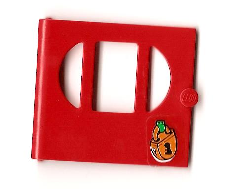 Fabuland Door with Oval Pane in 3 Sections with Padlock Pattern (Sticker) - Set 3669