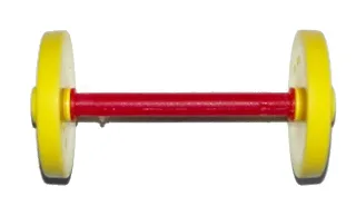 Wheel Pair Large with Center Stud with Fixed Red Axle (Fabuland)