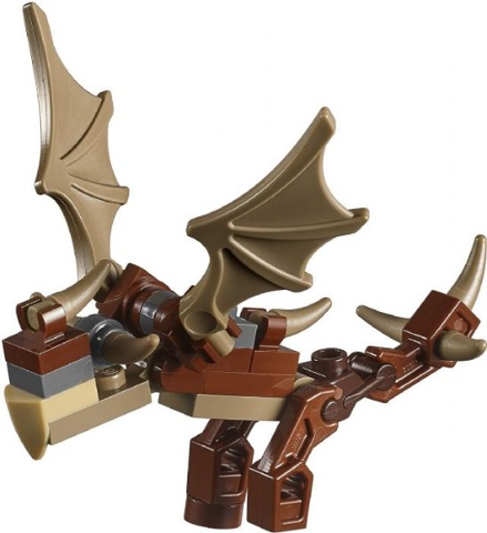 Dragon, Harry Potter (Hungarian Horntail, Dark Tan Wings) - Brick Built