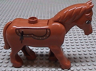 Duplo Horse with Movable Head with Saddle Pattern