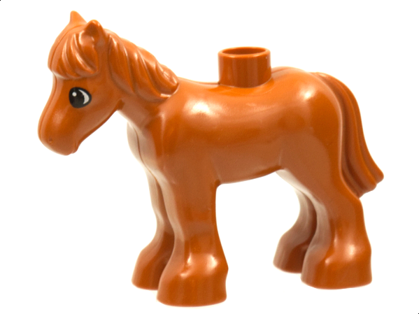 Duplo Horse Baby Foal Pony with Black Outlined Eyes