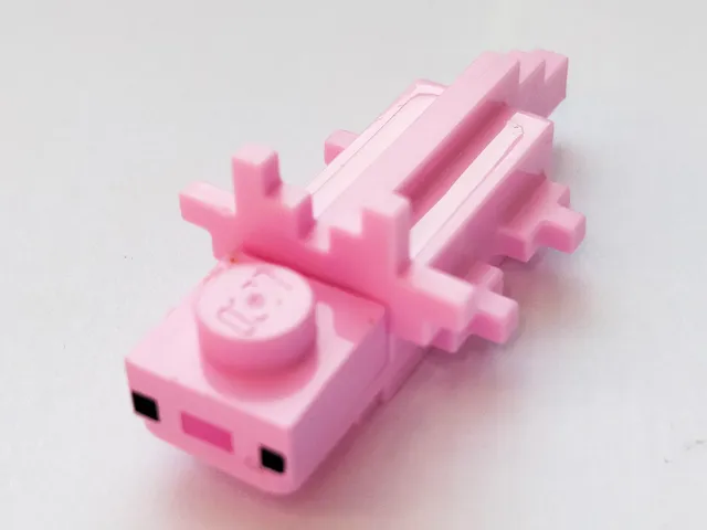 Minecraft Axolotl with Magenta Nose - Brick Built