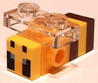 Minecraft Bee, Passive with Side Stud - Brick Built