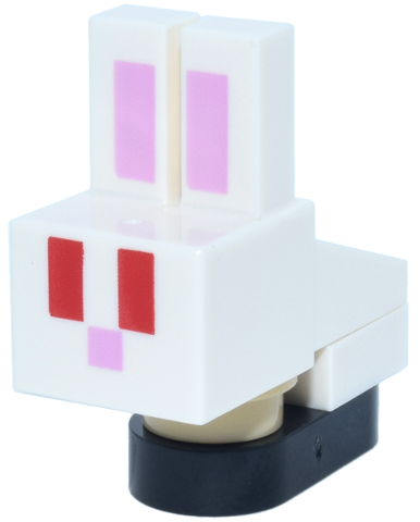 Minecraft Bunny / Rabbit Baby, White Body - Brick Built
