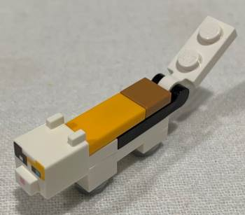 Minecraft Cat, Calico (Dark Azure and White Eyes) - Brick Built