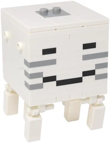 Minecraft Ghast, Happy, Closed Mouth - Brick Built
