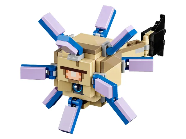 Minecraft Guardian, Elder (Tan Plate 1 x 2 on Tail) - Brick Built