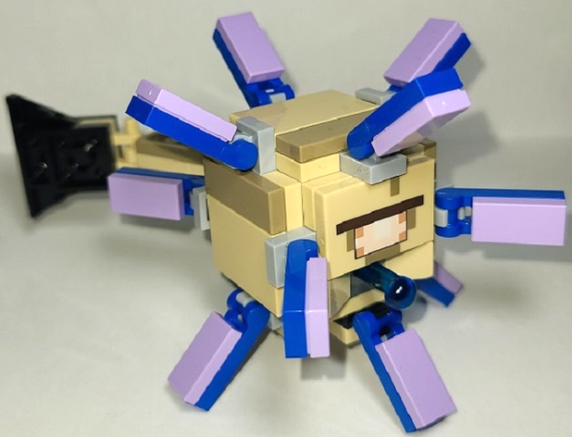 Minecraft Guardian, Elder (Dark Tan Plate 1 x 2 on Tail) - Brick Built