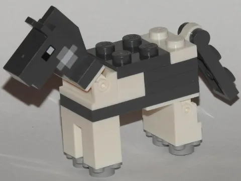 Minecraft Horse, Dark Bluish Gray - Brick Built