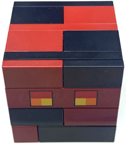 Minecraft Magma Cube, Large (Black and Dark Red Exterior) - Brick Built