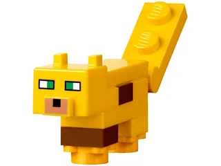 Minecraft Ocelot (Bright Light Orange Plate, Round 1 x 1 with Flower Edge Feet) - Brick Built