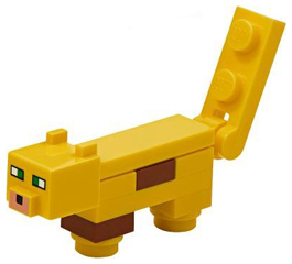 Minecraft Ocelot (Yellow Plate, Round 1 x 1 Feet) - Brick Built