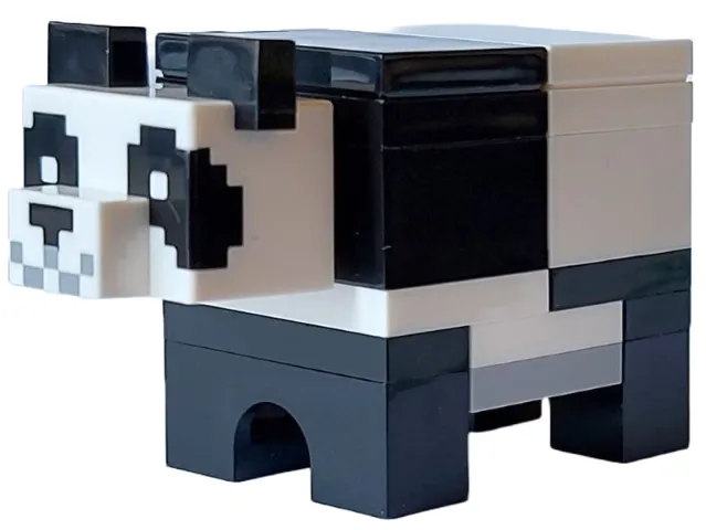 Minecraft Panda (White Plate with Bar Handle) - Brick Built