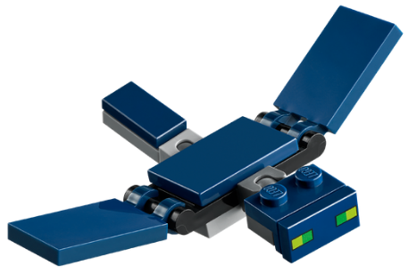 Minecraft Phantom (Light Bluish Gray 2 x 3 Plate Base, Dark Blue Bracket) - Brick Built