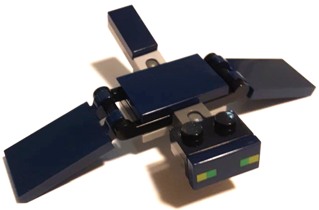 Minecraft Phantom (Light Bluish Gray Inverted 1 x 3 Tiles Base) - Brick Built