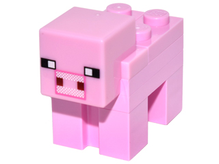 Minecraft Pig (1 x 2 Plates) - Brick Built