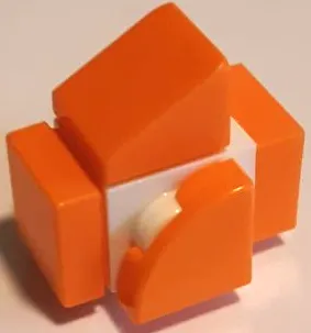 Minecraft Pufferfish, White and Orange - Brick Built