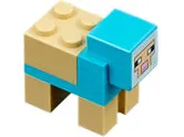 Minecraft Sheep, Medium Azure, Sheared - Brick Built