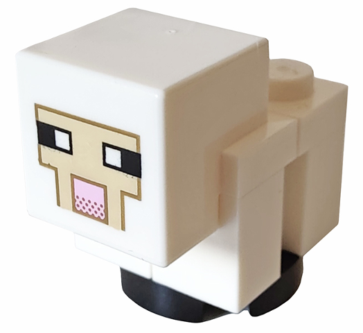 Minecraft Sheep, Lamb, White Legs and Head - Brick Built