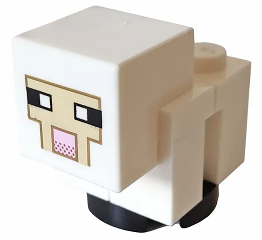 Minecraft Sheep, Lamb, White Legs and Head - Brick Built