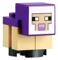 Minecraft Sheep, Lamb, Tan Legs, Dark Purple Head - Brick Built