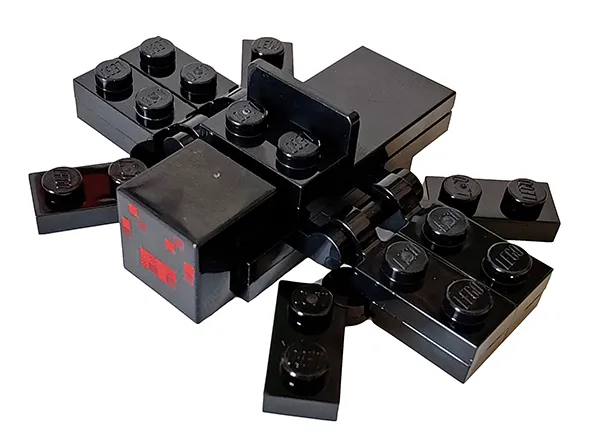 Minecraft Spider with Bracket for Jockey Attachment - Brick Built