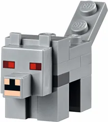 Minecraft Wolf, Angry - Brick Built