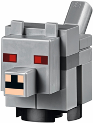 Minecraft Wolf, Angry, Baby - Brick Built