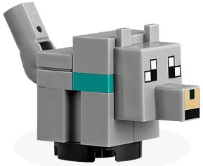 Minecraft Wolf, Tamed, Baby - Brick Built