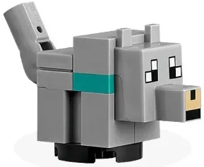Minecraft Wolf, Tamed, Baby - Brick Built