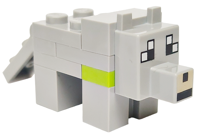Minecraft Wolf, Tamed (Lime Plate 1 x 2) - Brick Built