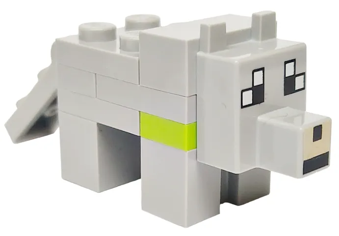 Minecraft Wolf, Tamed (Lime Plate 1 x 2) - Brick Built