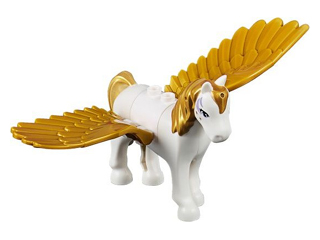 Pegasus, Elves with Medium Lavender Eyes and Gold Mane and Tail Pattern (Golden Glow)