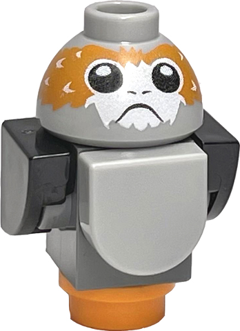 Porg, Star Wars with Black Wings and Tail, High Raised Feathers between Eyes - Brick Built