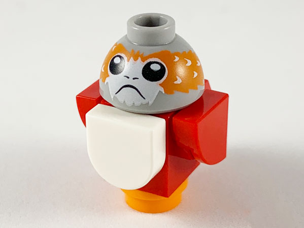 Porg, Star Wars with Red Wings and Tail - Brick Built