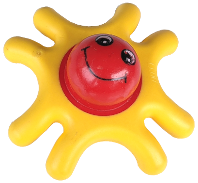 Primo Teether Star with 8 Arms, Red Center and Face Pattern