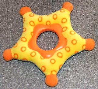 Primo Cloth Star with Yellow Lining and Orange Tips, Orange Center and Orange Rings Pattern